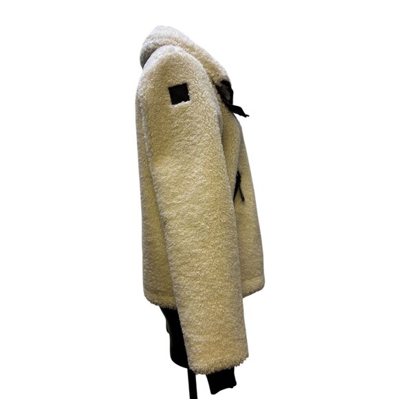 SAM New York White Fleece Jacket With Black Accents Size M - Picture 3 of 7